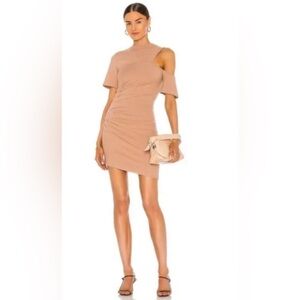Mini Dress Caelie Tee Dress - h:ours / Nude Color. Size Small